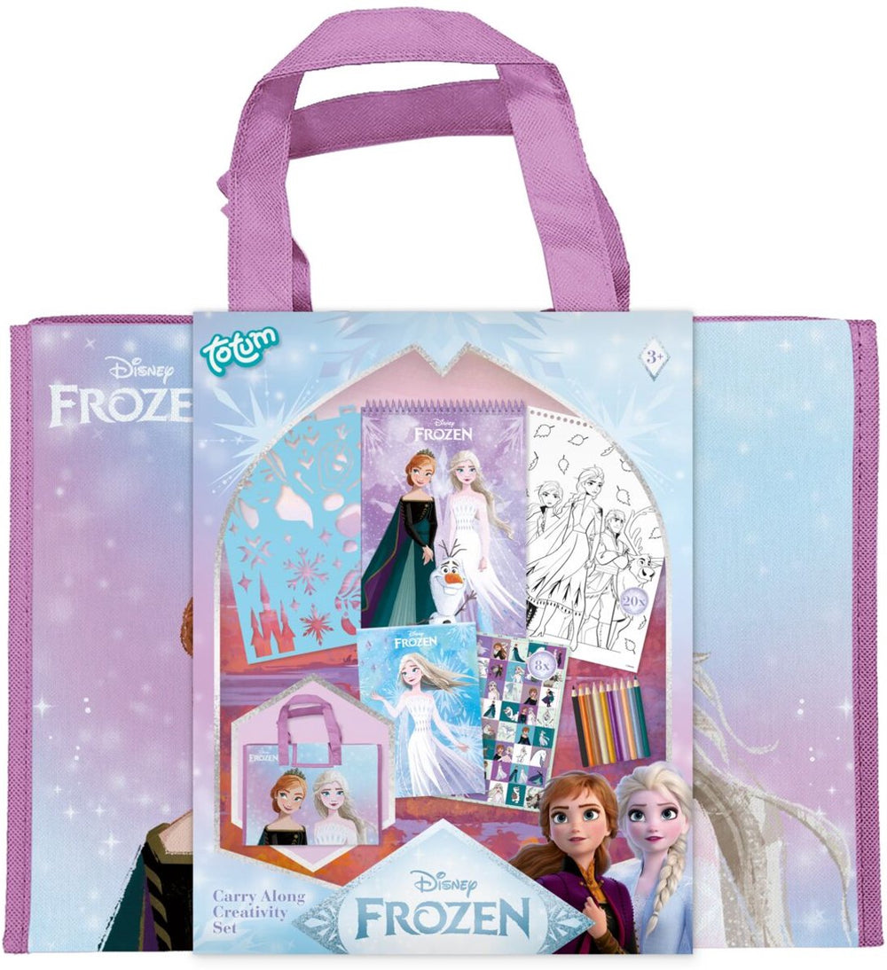 Totum disney frozen xl vakantieset teken- sticker en kleurmap - carry along set voor uit en thuis - creatief speelgoed junior tekenen kleuren stickeren vanaf 3 jaar