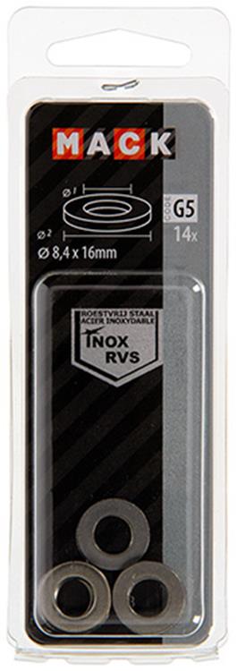 Mack 1019873 - sluitring inox a2 14 st m8 | 10 stuks