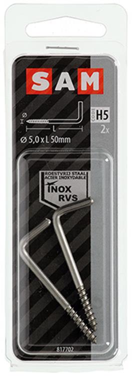 Mack 1019901 - schroefduim roestvrijstaal 2 st 5,0x50 mm | 10 stuks