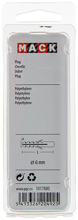 Mack 1017880 - plug polyethyleen 25 st 6 mm | 5 stuks