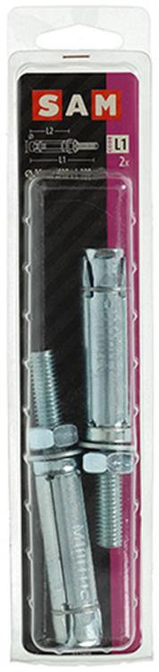 Mack 1019943 - keilbout met draadst. verzinkt2 st m10 x 100mm | 5 stuks