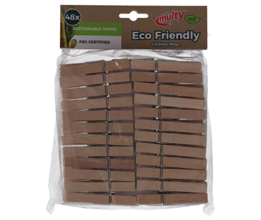 Multy houten wasknijpers 48 stuks | 5 stuks