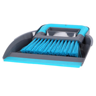 Alpina stoffer en blik 19x21,5 cm blauw grijs