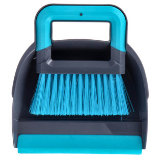 Alpina stoffer en blik 19x21,5 cm blauw grijs