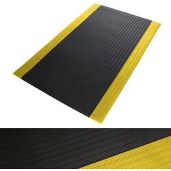 Antivermoeidheidsmat softer-work-mat zwart, geel 1500x900 mm