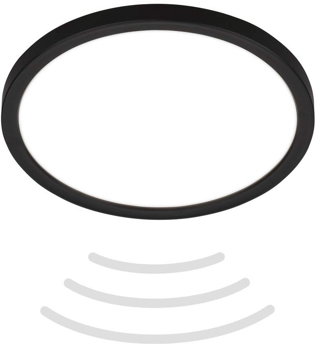 B.k.licht move - led badkamerverlichting - plafondlamp met bewegingsmelder - plafonniere met indirect licht - ø24 cm - zwart