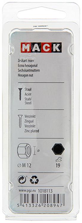 Mack 1018113 - zeskant moer staal verzinkt 12 st m 12 | 5 stuks