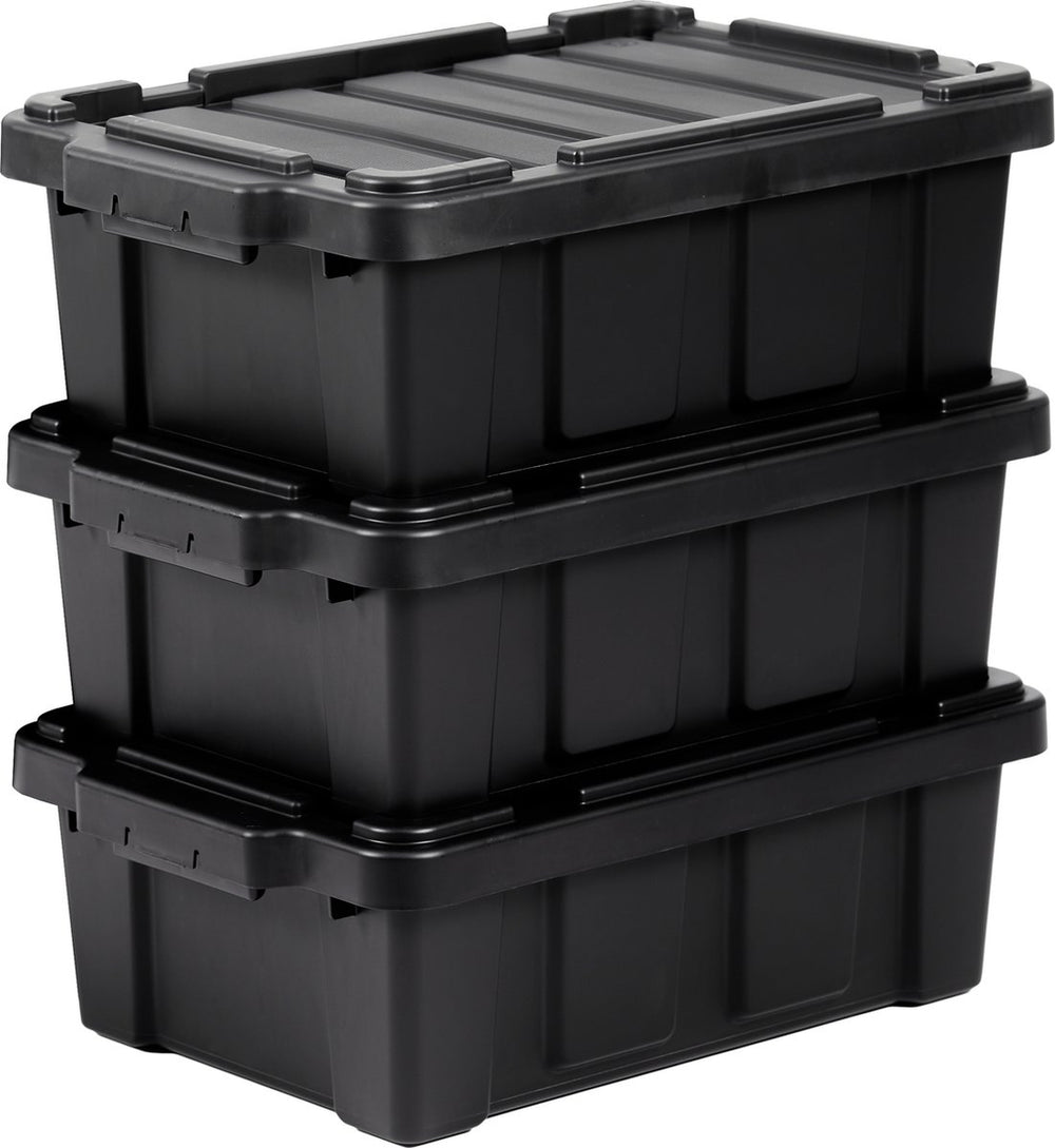 Iris powerbox robuust opbergbox - 12,5l - 100% recycled kunststof - zwart - set van 3