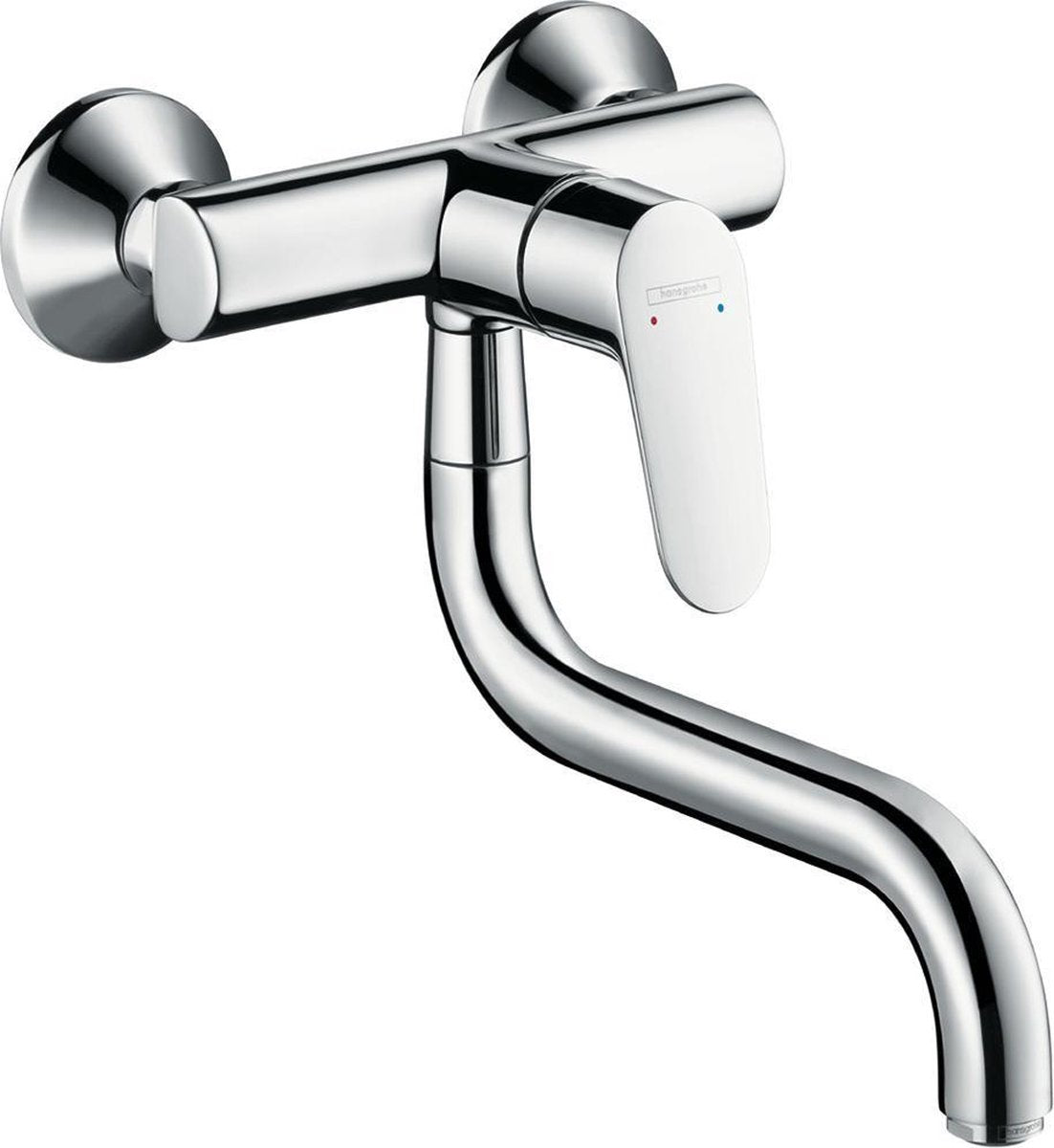 Hansgrohe focus m41 ééngreeps keukenmengkraan wandmontage - chroom - hartafstand 150 mm ± 12 mm