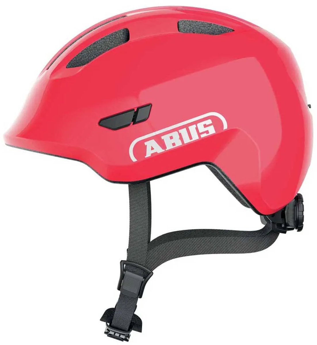 Abus fietshelm smiley 3.0 shiny red s - 45-50 cm - rood - geschikt voor gebruik op kinderfietsen - 220 g