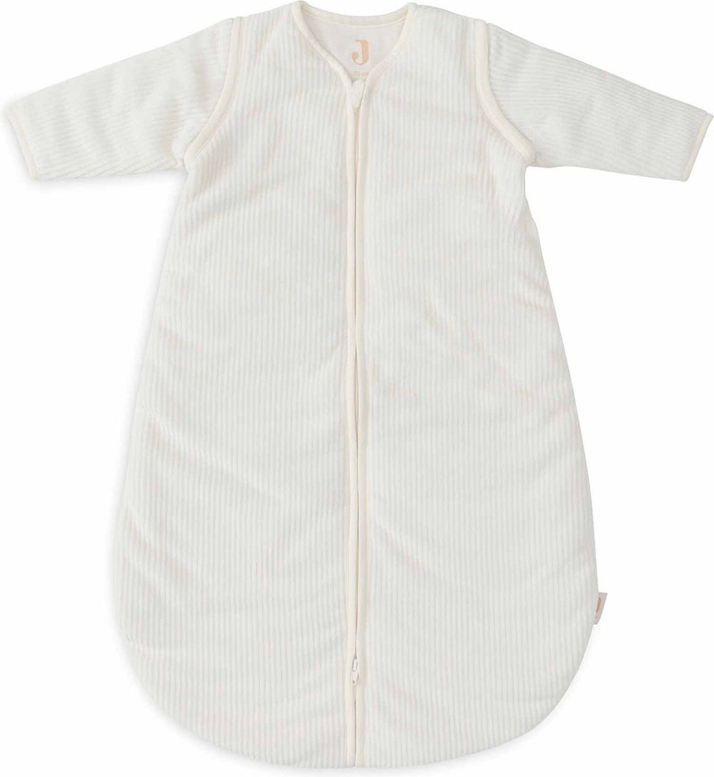 Jollein baby slaapzak winter met afritsbare mouw 60cm - rond - rib ivory - winterslaapzak