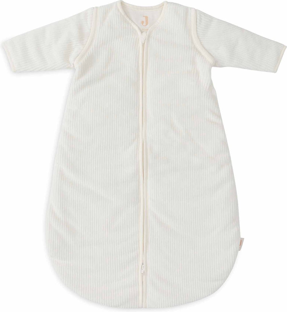 Jollein baby slaapzak winter met afritsbare mouw 90cm - rond - rib ivory - winterslaapzak