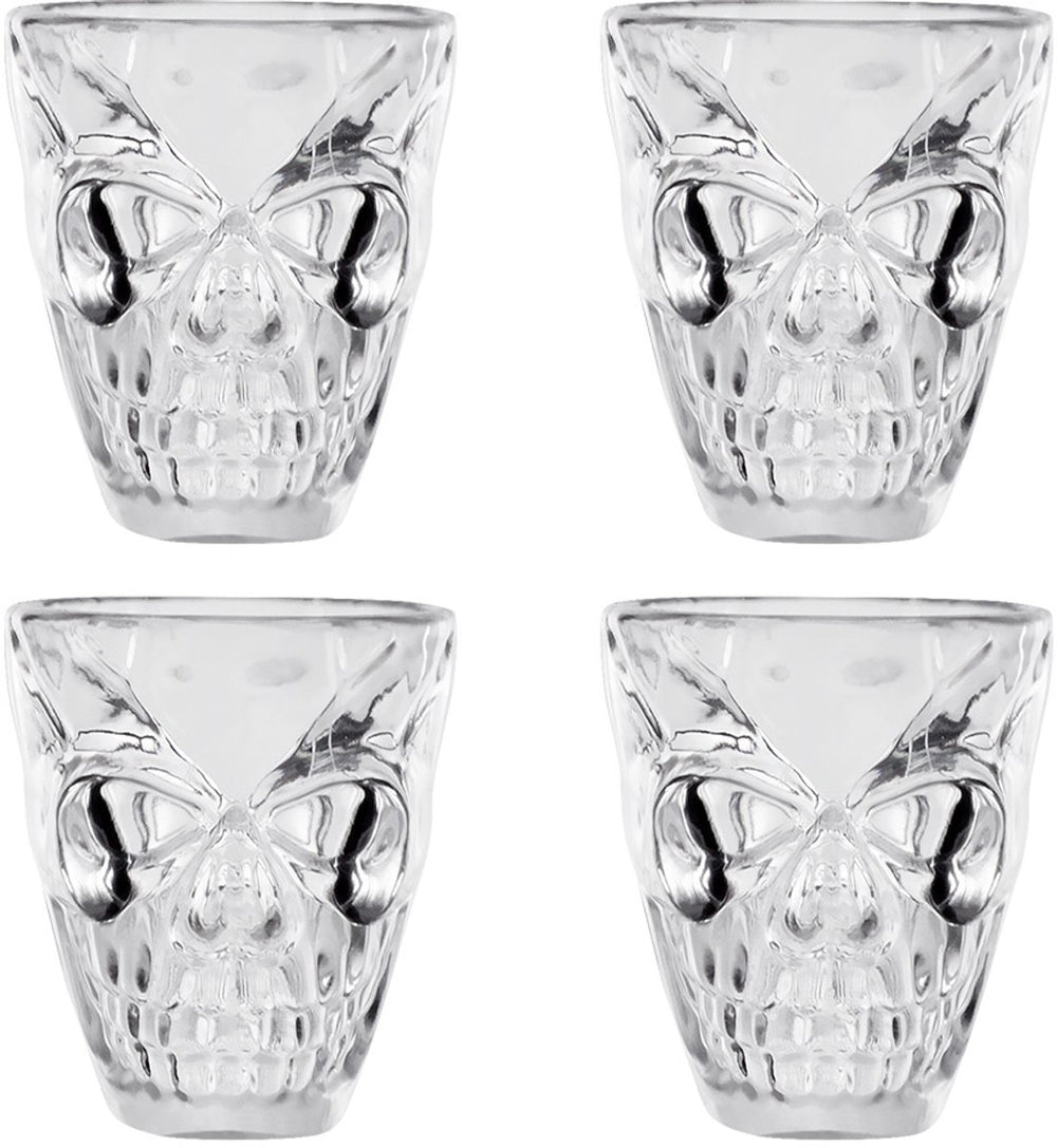 Boland - set 4 plastic shotglaasjes schedel - horror - horror