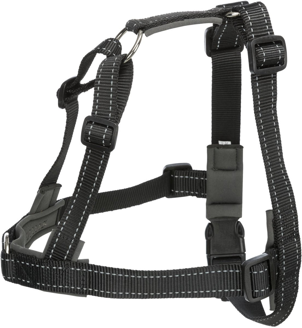Trixie hondentuig - verstelbaar neopreen zwart 65-105x2.5cm - trainingstuig met reflecterende elementen