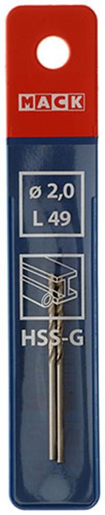 Mack 1018398 - metaalboor hss g din 338 ø 2,0 x 49 mm 2st | 5 stuks