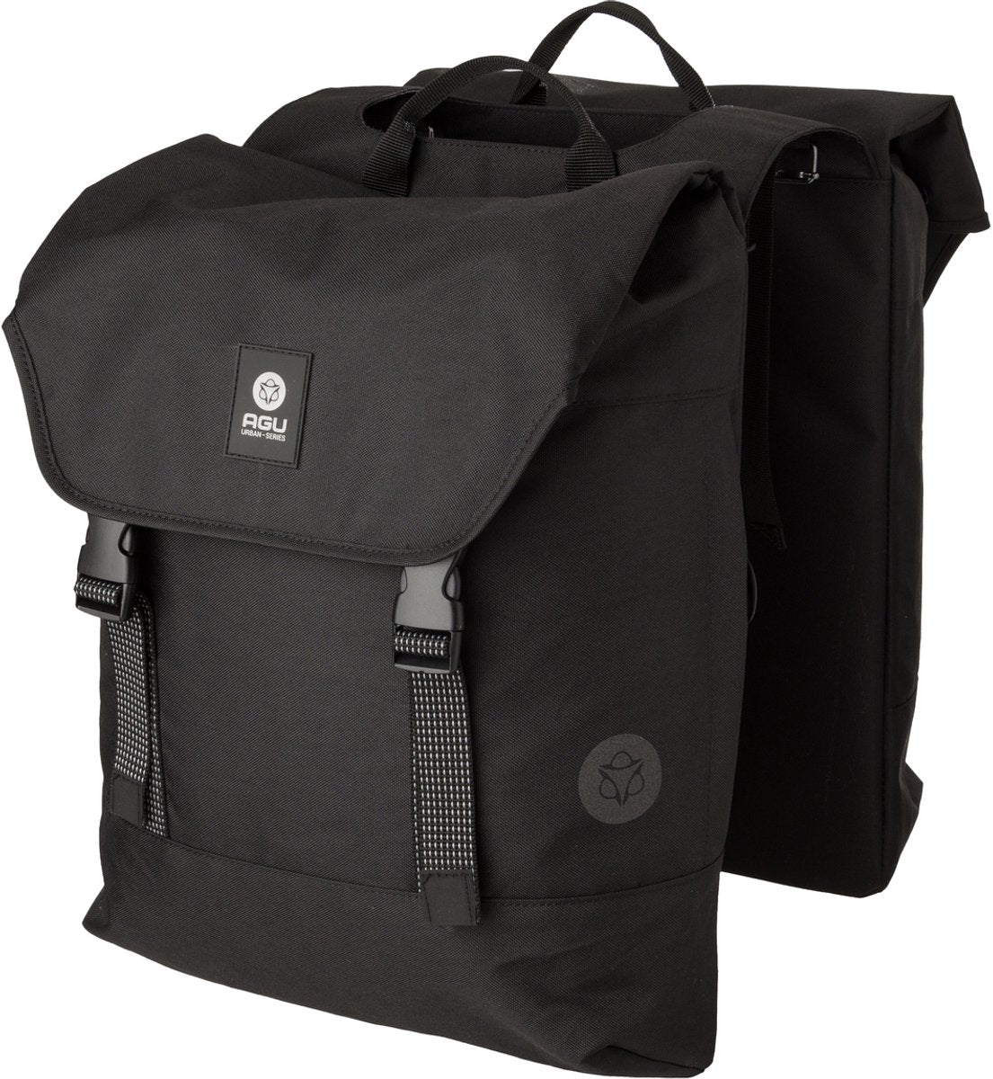 Agu essentials dwr dubbele fietstas urban klickfix zwart - 36 l