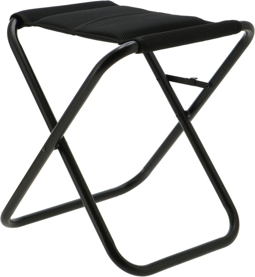 Travellife barletta campingkruk zwart - ventilerend en sneldrogend 2d mesh - inclusief inklapbeveiliging