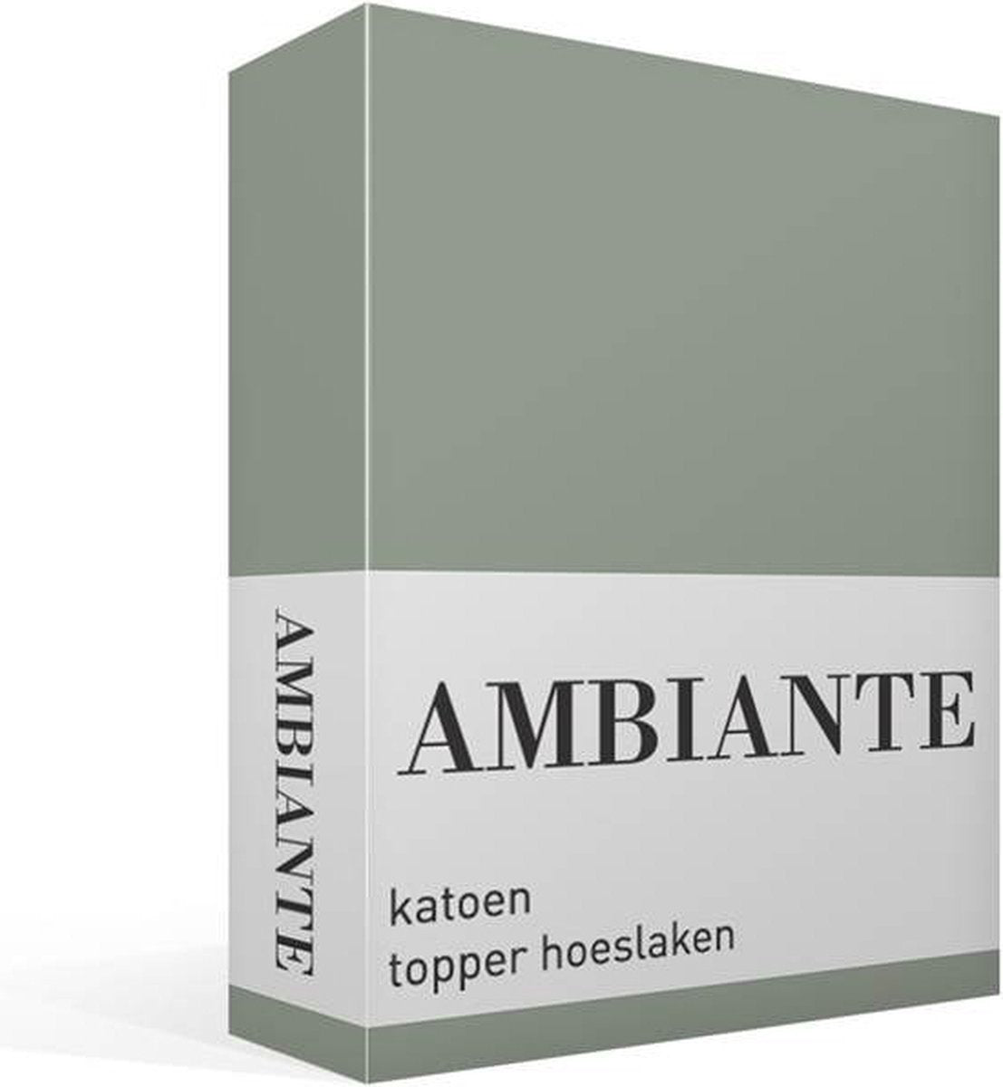 Ambiante cotton uni topper hoeslaken - eenpersoons - green