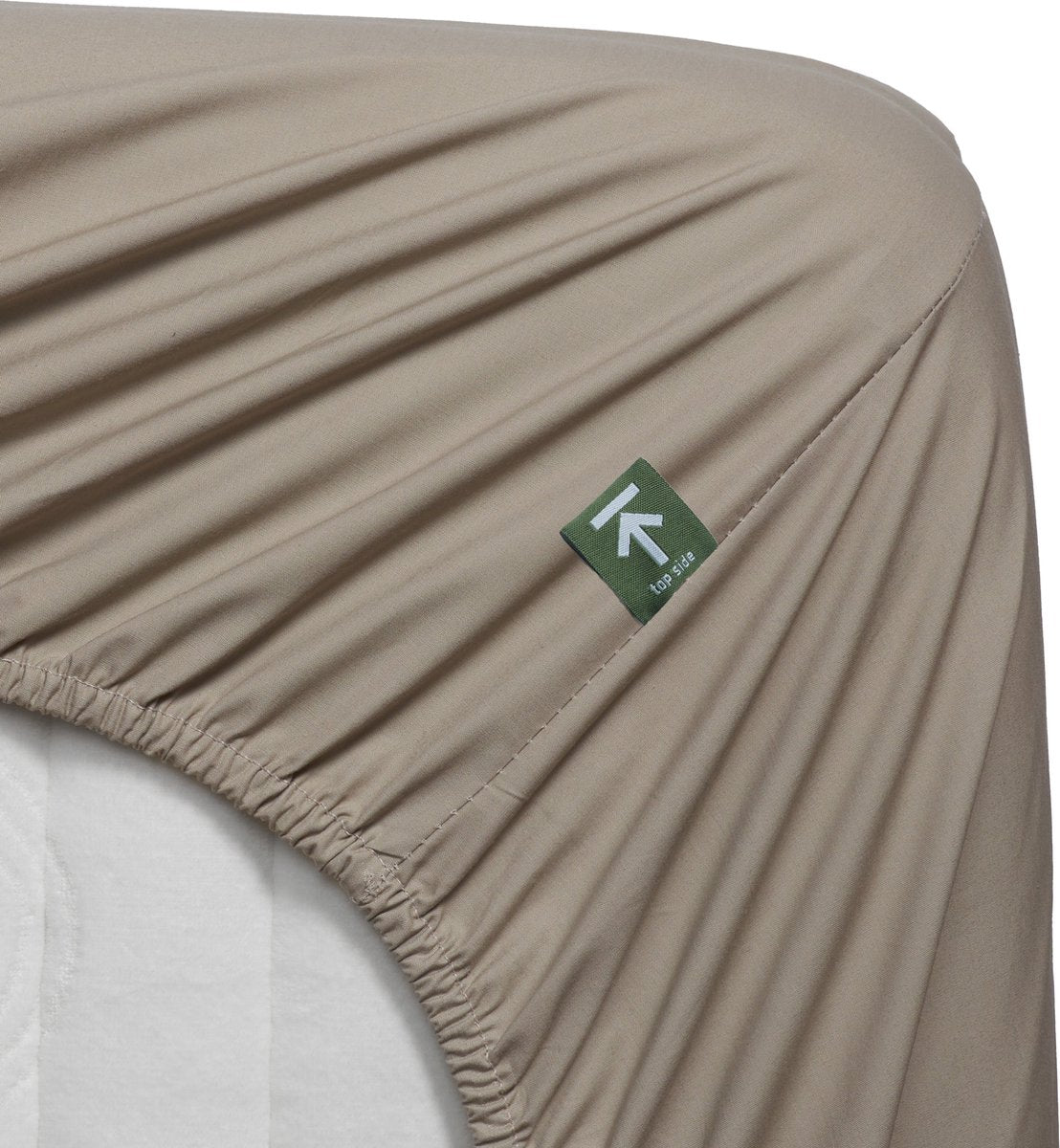 Beddinghouse - percale-katoen - split-topper - hoeslaken - 180x220 cm - zand