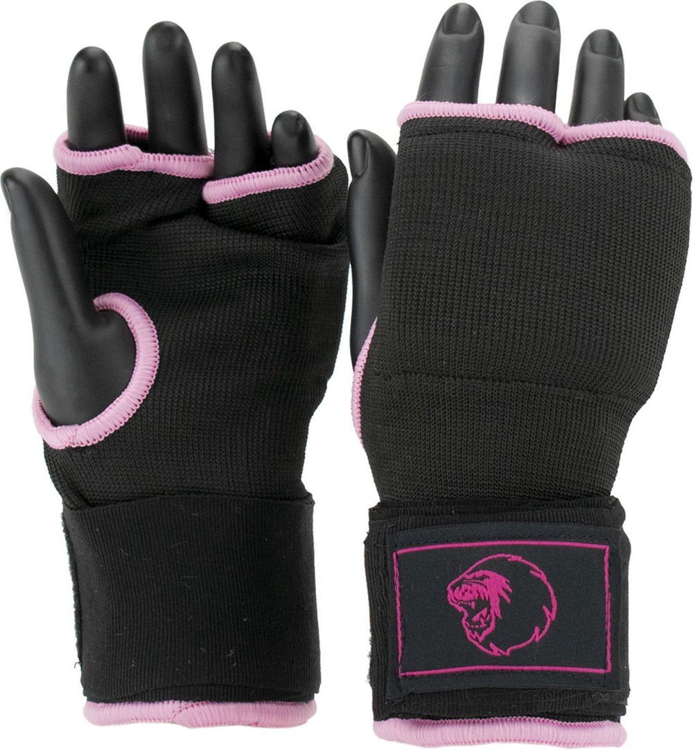 Super pro combat gear binnenhandschoenen met bandage zwart roze medium