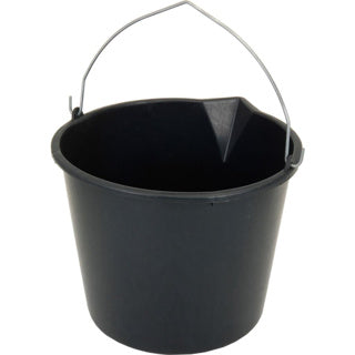 Basic emmer met schenktuit 12 liter zwart