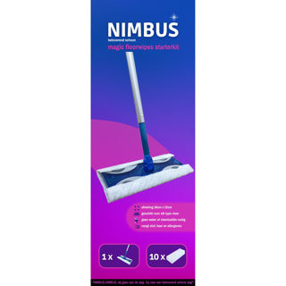 Nimbus magische vloerwisser starterkit met 10 doekjes 28x22 cm