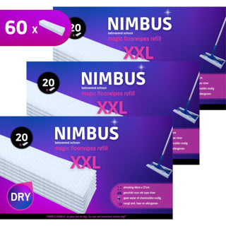 Nimbus magische vloerdoekjes xxl navulling 60 stuks