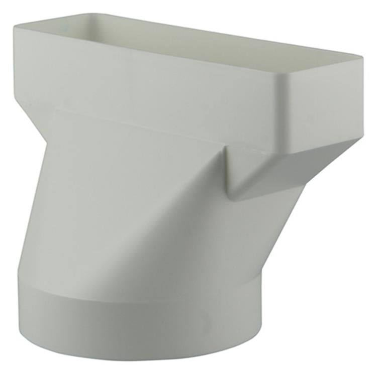 Renson 1006411 - pvc verbindingsstuk rond rechth. 7021 wit ø 125mm | 2 stuks