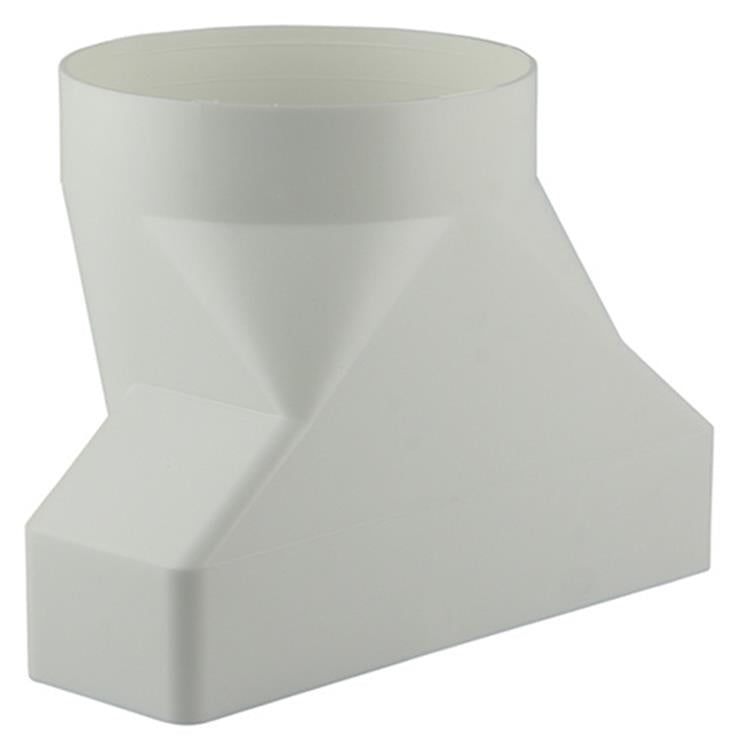 Renson 1006411 - pvc verbindingsstuk rond rechth. 7021 wit ø 125mm | 2 stuks