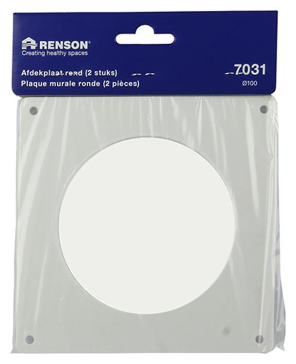 Renson 1006426 - set 2 st.pvc afdekplaten 7031 wit ø 100 | 5 stuks