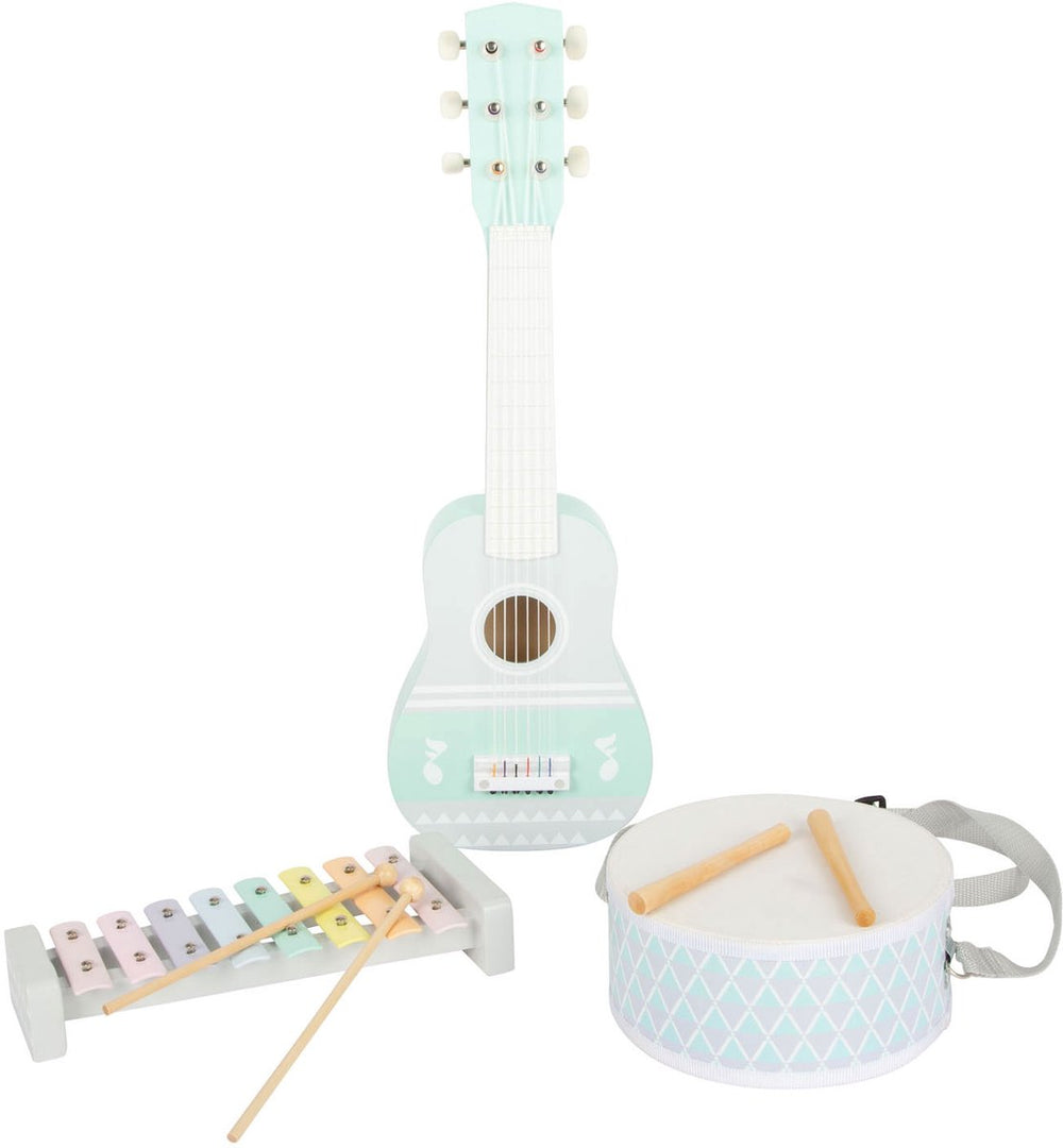 Small foot - wooden musical instrument set pastel, 7 pcs,