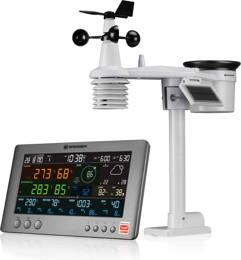 Bresser weerstation - slimme tuya profi weerstation - met 7-in-1-sensor