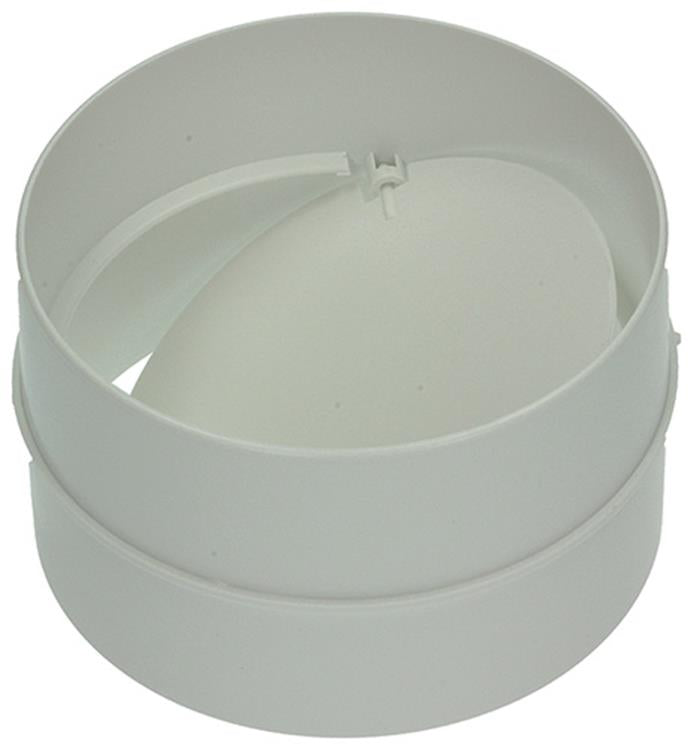 Renson 1006398 - pvc verbindingsstuk + terugslagklep 7007 wit ø 100 | 2 stuks