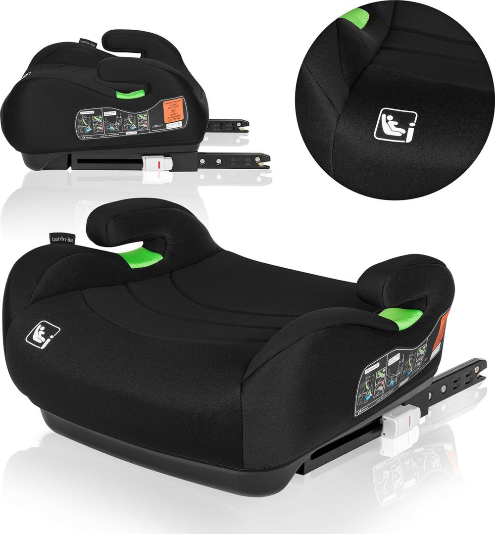 Lionelo luuk fix i-size - zitverhoger - isofix - autostoel booster - 22-36 kg, 125-150 cm - voorwaarts gerichte autostoel volgens i-size r129 norm - brede en comfortabele zitting met zacht epe-schuim - met armleuningen