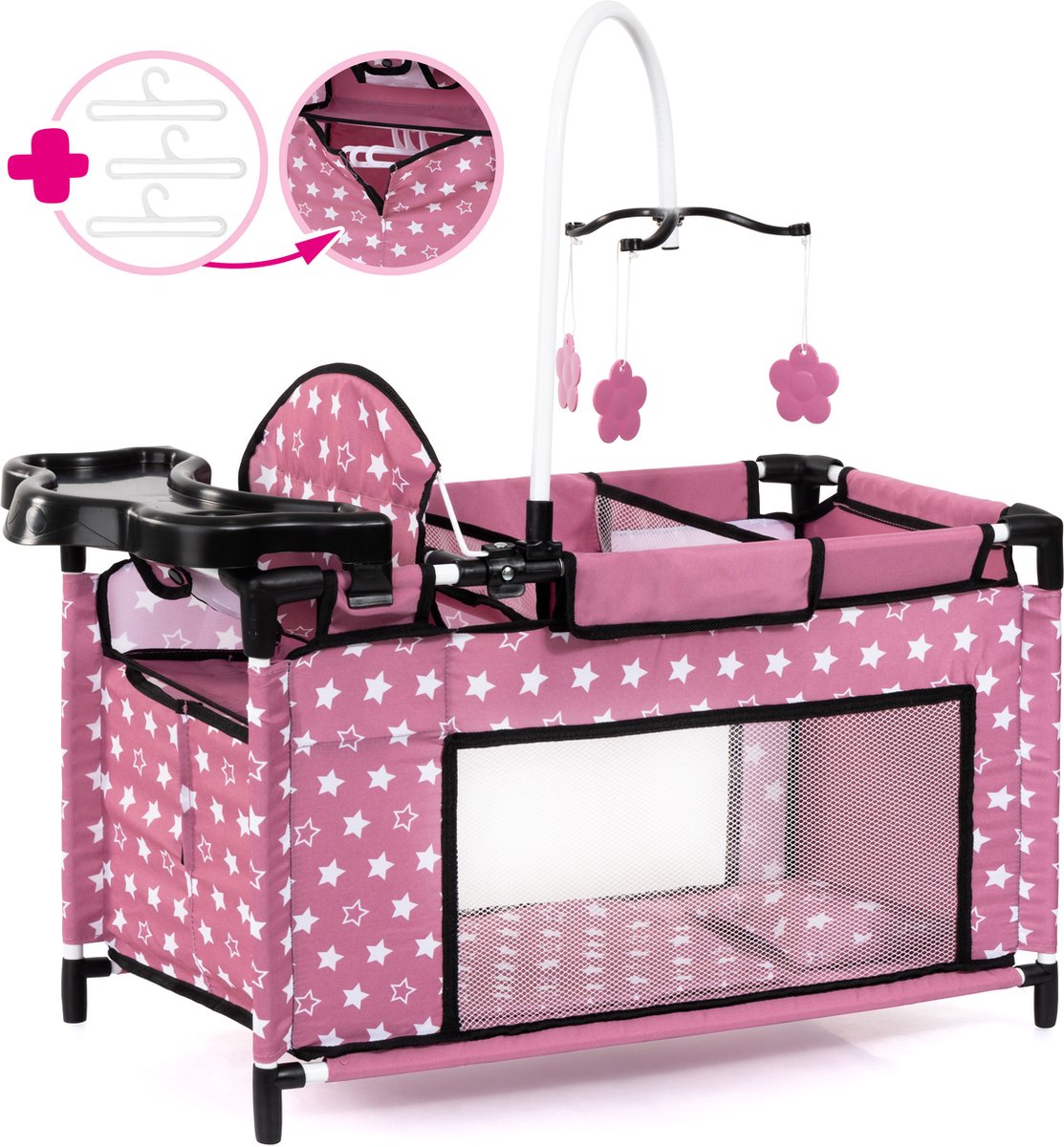 Bayer design multibed voor poppen tot 46cm donkerroze