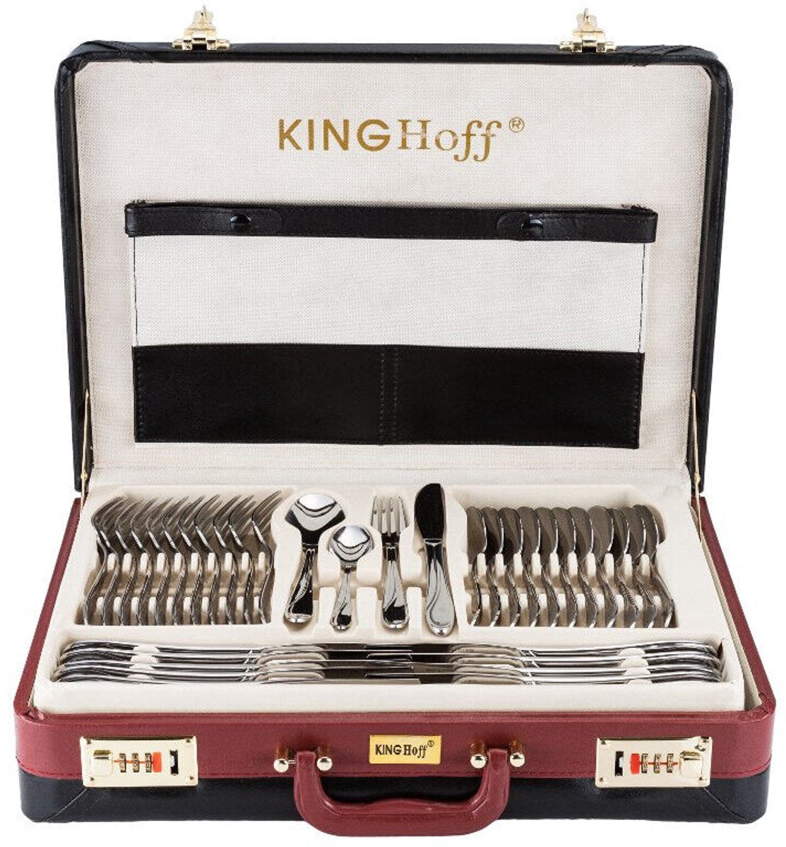 Kinghoff 3519 - luxe bestekset koffer - 72 delig - 12 persoons - modern bestek