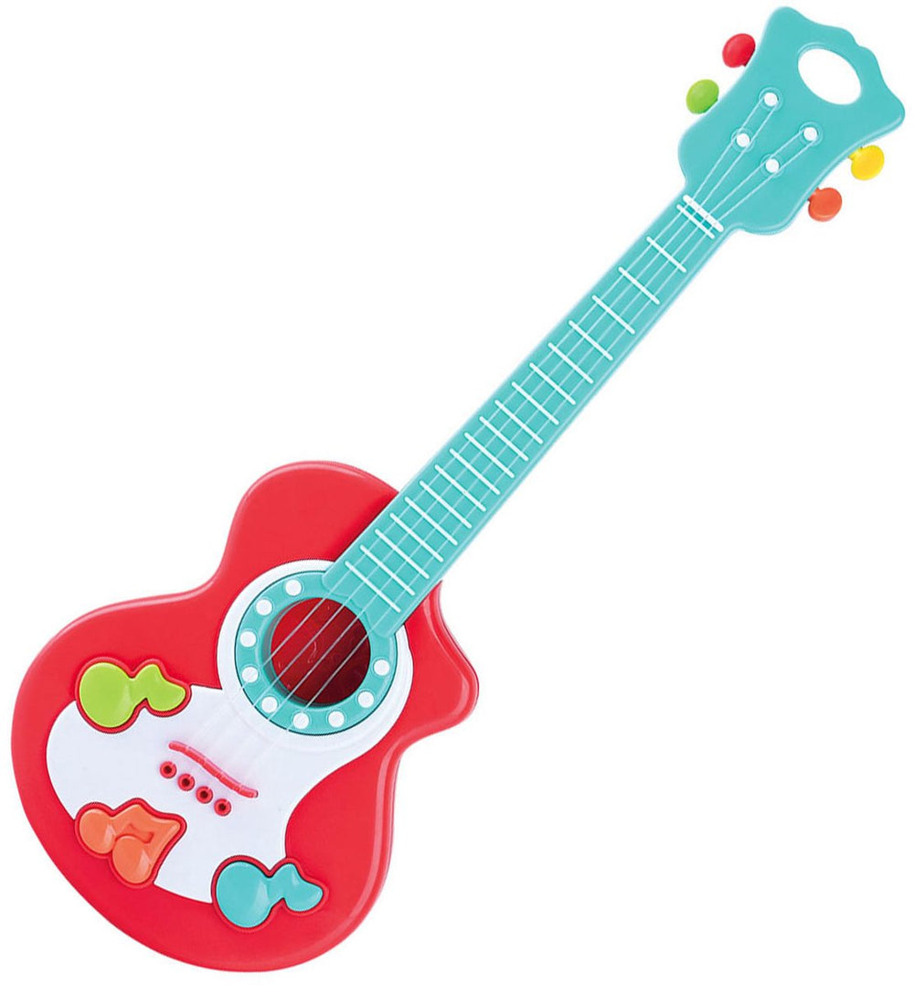 Speel Gitaar met Muzieknoten Rood