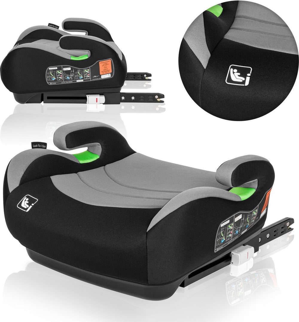Lionelo luuk fix i-size - zitverhoger - isofix - autostoel booster - 22-36 kg, 125-150 cm - voorwaarts gerichte autostoel volgens i-size r129 norm - brede en comfortabele zitting met zacht epe-schuim - met armleuningen