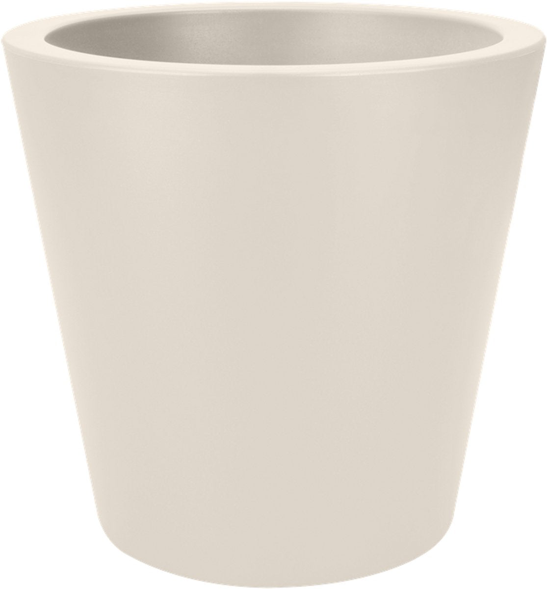 Elho pure straight round 50 - grote bloempot voor binnen en buiten - gerecycled plastic - ø 49.5 x h 51 cm - linnen wit