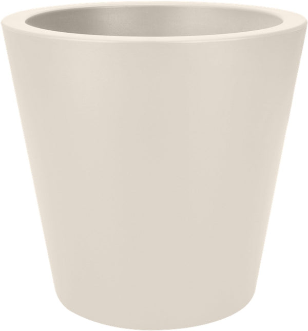 Elho pure straight round 50 - grote bloempot voor binnen en buiten - gerecycled plastic - ø 49.5 x h 51 cm - linnen wit
