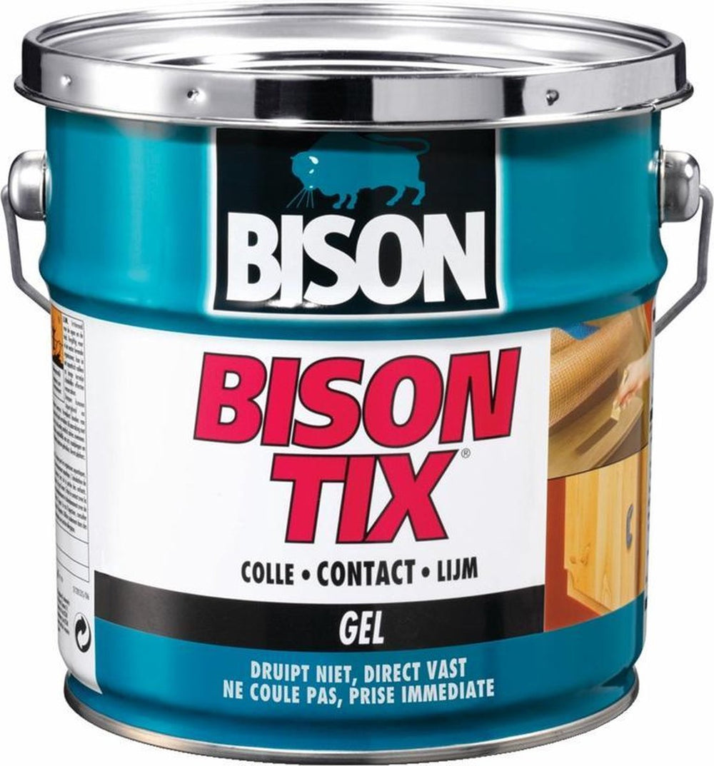 Bison tix® blik 2.5 l. gelvormig, super sterk, universele contactlijm, vochtbestendig, vorstbestendig, -40°c tot +70°c, eenvoudig in gebruik, voor ontelbare reparaties