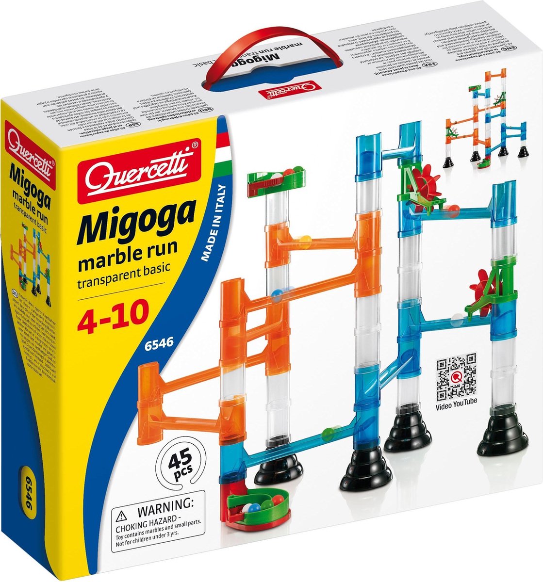 Quercetti knikkerbaan migoga transparant, 45dlg.