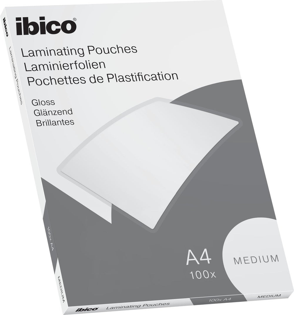 Ibico basics a4 lamineerhoezen, glanzend - 100 micron - 100 stuks - glashelder
