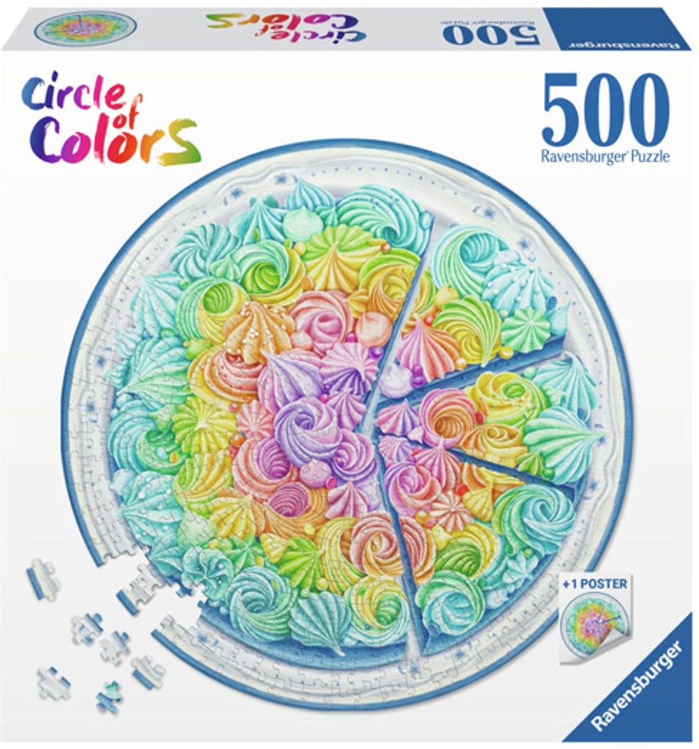 Legpuzzel Rond Regenboogtaart, 500st.