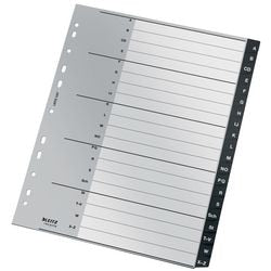 Alfabetische tabbladen leitz recycle 1207 grijs pp (polypropeen)