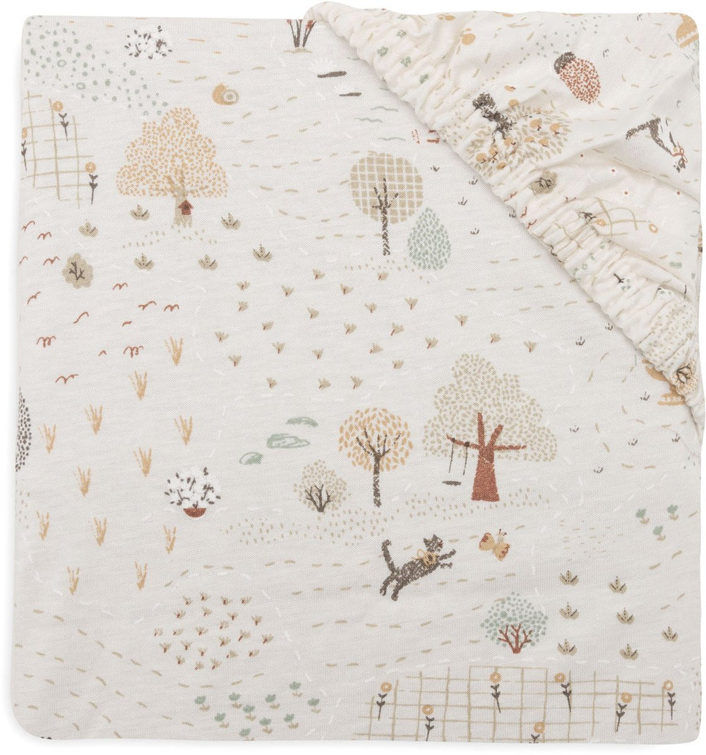 Jollein hoeslaken ledikant - 60x120cm - jersey - tiny park