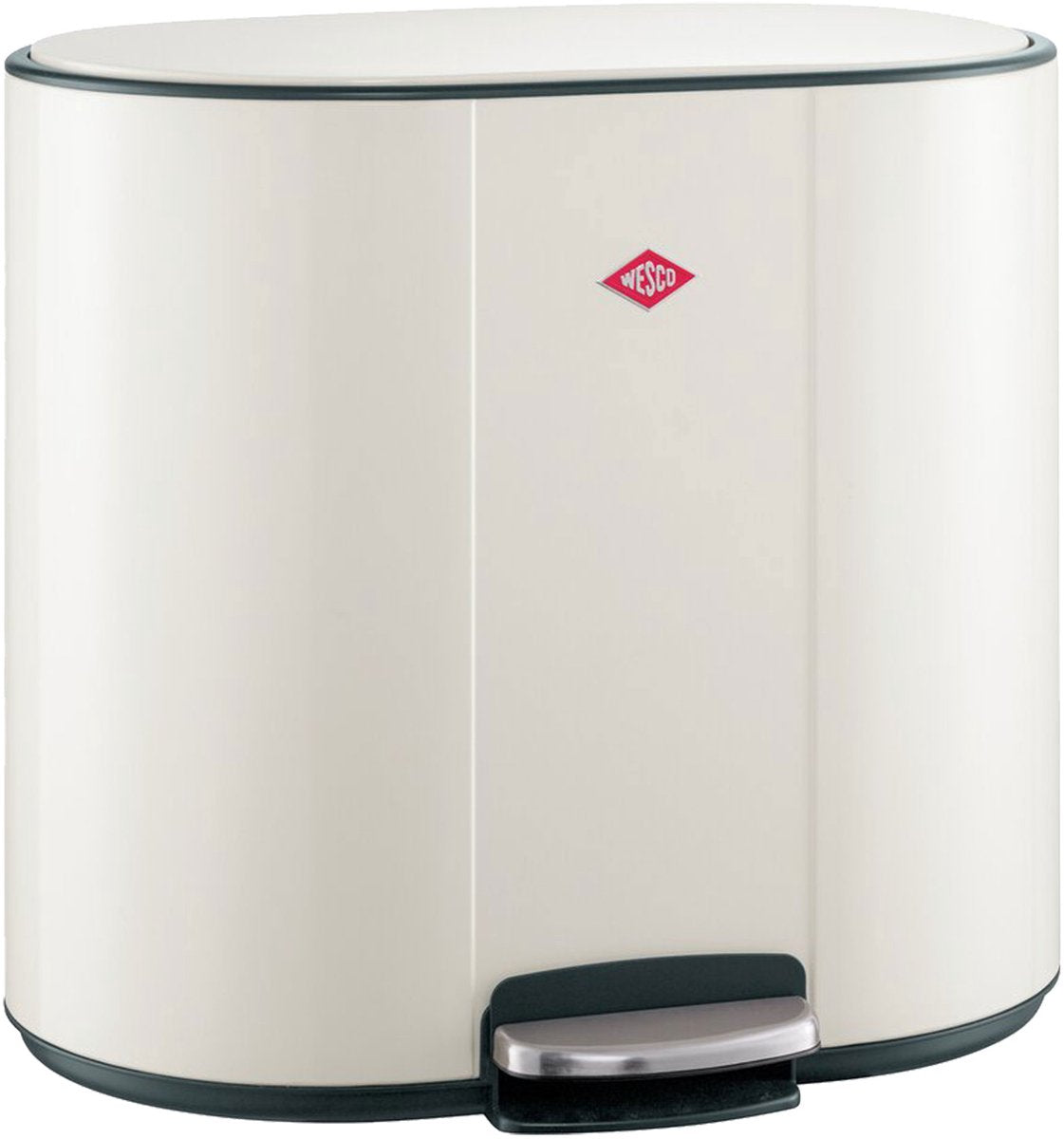 Wesco multicollector 2 prullenbak afvalscheiding (2x25 liter) | 50 liter | metaal - mat zand | duo pedaalemmer met soft close en geurfilter