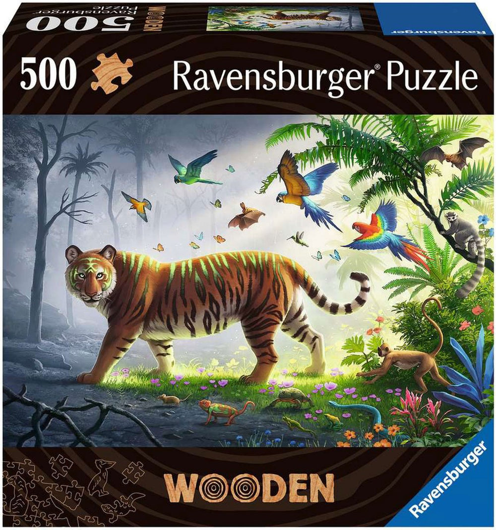 Ravensburger wooden jigsaw puzzle tiger in the jungle, 500 pcs.