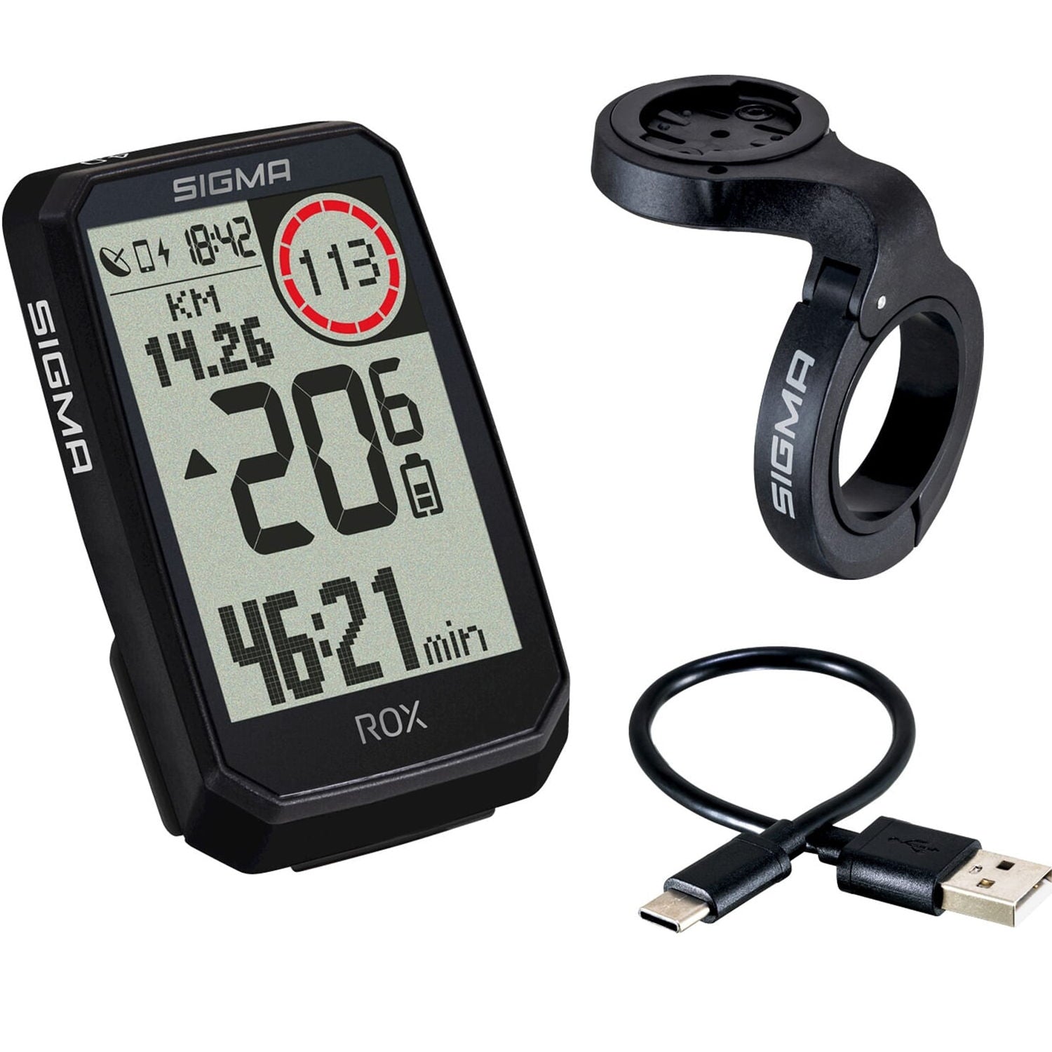 Sigma fietscomputer rox 4.0 endurance zwart