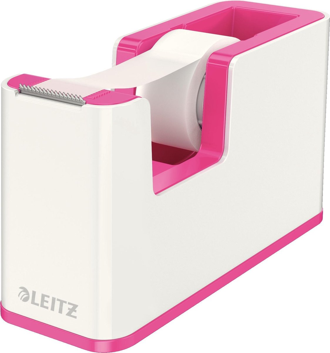 Leitz wow plakbandhouder - inclusief 1 rol plakband - roze wit